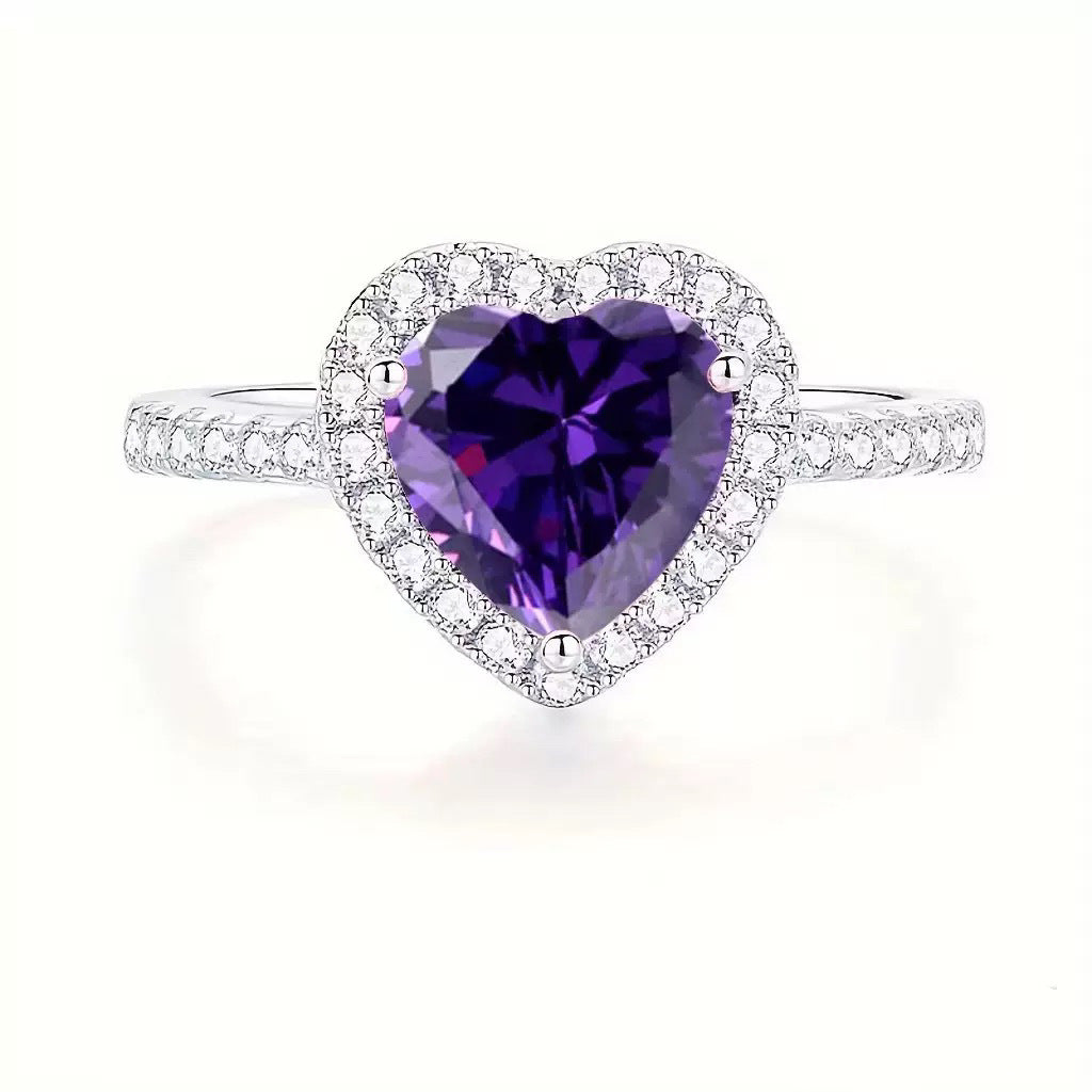 Wholesale Pink heart full diamond ring
